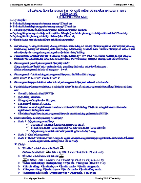 Đề cương ôn tập học kỳ II và cuối năm khối 8 năm học 2011 - 2012